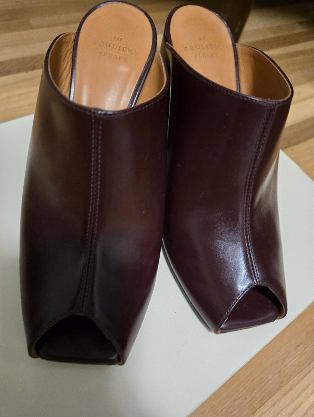 Sezane Bruna Peep-Toe Mules - Picture 4 of 8
